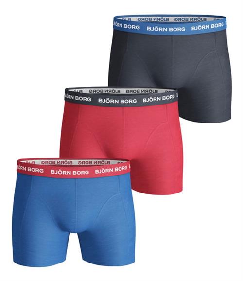 Björn Borg Contrast Elastic Cotton Stretch Boxer 3-pack3-pack Blå, L
