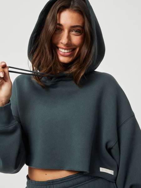 Björn Borg Studio Oversized Cropped Hoodie Grøn, XS