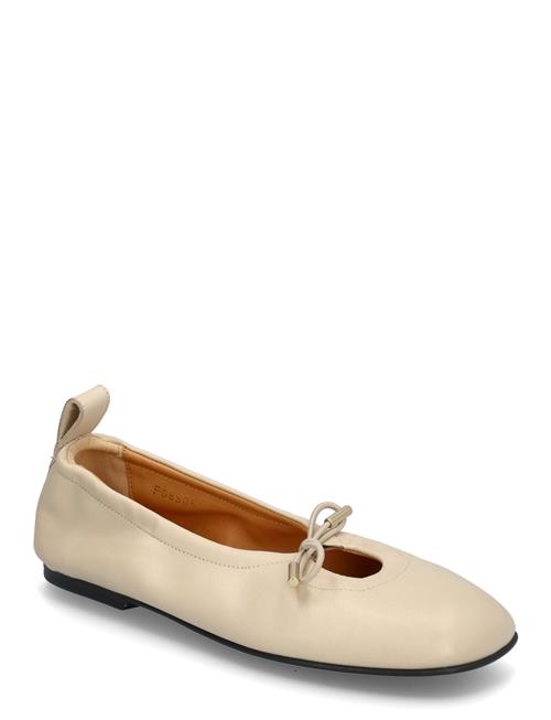 Rosalind Brown Leather Ballet Flats ALOHAS Cream