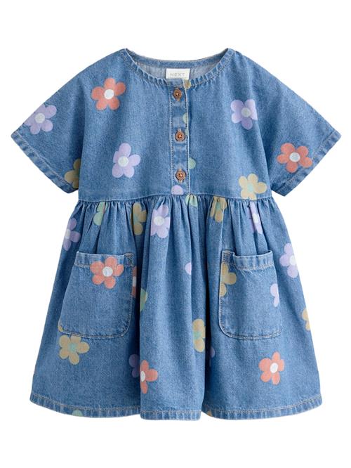 Next Kjole  blue denim / hvid