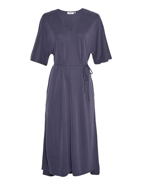 Se Mschsisca Lynette 2/4 Dress MSCH Copenhagen Navy ved Booztlet