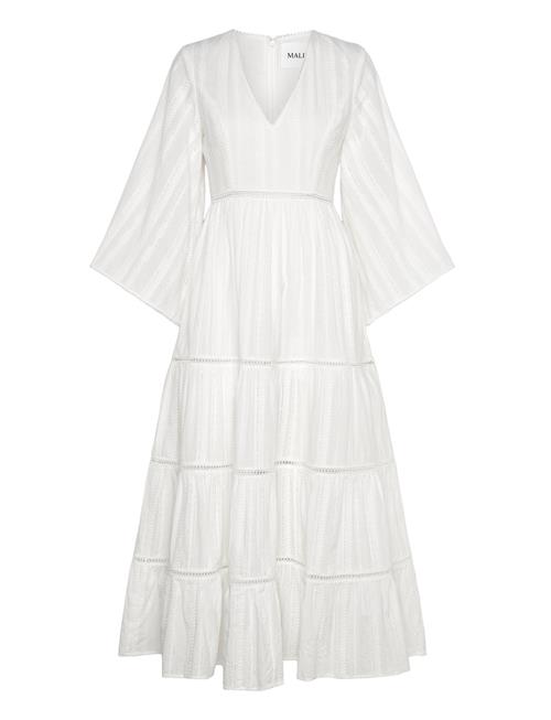 Se Vanessa Wide Sleeve Embroidered Cotton Maxi Dress Malina White ved Booztlet
