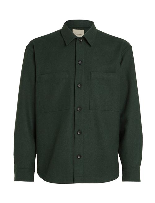 Se Wool Blend Overshirt Calvin Klein Green ved Booztlet