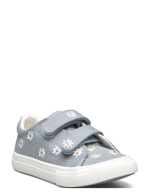 Se Floral Embroidered Sneakers Mango Blue ved Booztlet