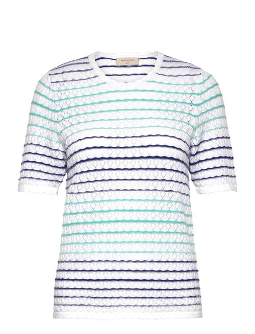 Pullover From Freequent In A Soft Material With A Knitted Pattern And Stripes. T FREE/QUENT White