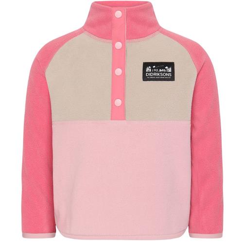 Didriksons Monte Kids 4 Halvknappet Fleecetrøje Soft Pink | Lyserød | 80 cm