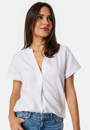 BUBBLEROOM Linen Blend Blouse White XS