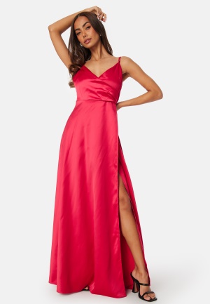 Bubbleroom Occasion Satin strap Gown Red 42