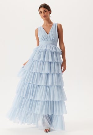 Bubbleroom Occasion Tulle Frill Gown Light blue 46