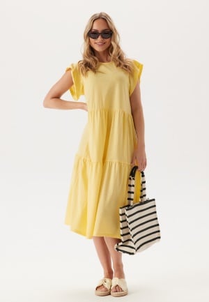 VILA Visummer S/S midi dress Pale Banana XS