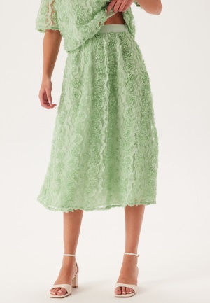 BUBBLEROOM 3D Flower Midi Skirt Dusty green XS