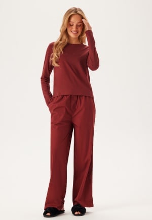 Calvin Klein L/S SLEEP SET (COTTON TEE/PANT) Geq Syrah (tee) / Syrah XS
