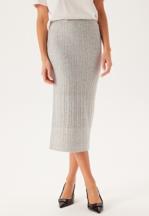 ONLY Onljeanett Life Midi Rib Skirt Light Grey Melange M