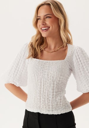 BUBBLEROOM Square Neck Volume Sleeve Top White XS