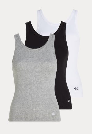 Calvin Klein Scoop Neck Cotton Tank 3pk 6H3 BLACK/WHITE/GREY HEATHER XS