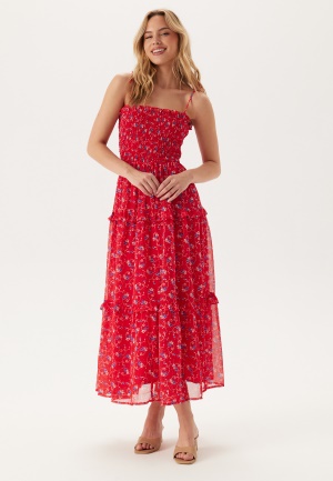 TOMMY JEANS Tjw Aop Chiffon Maxi Dress 0kr Red Small Flowers Aop M