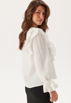 VERO MODA Vmkausa Frill Ls Top Snow White XS