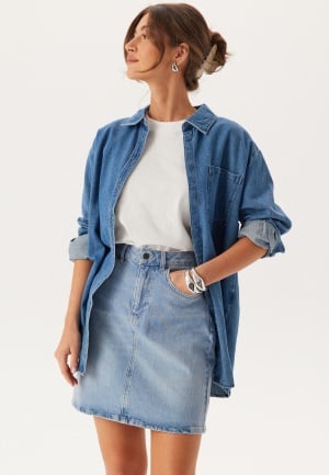 Object Collectors Item Objellen Hw Short Denim Skirt  Light Blue Denim Detail:washed XS