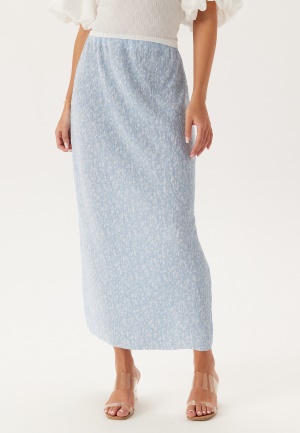 Pieces Pcflora Hw Ankle Skirt Cashmere Blue Aop:flower XS
