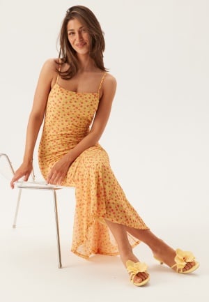 VILA Visine Ankle Strap Dress Pale Banana Aop:flower XS