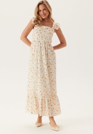 BUBBLEROOM Flounce Dress Offwhite/Floral M