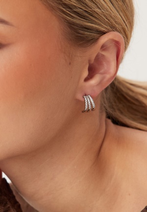 BY JOLIMA Trippel Crystal Earring  silver Onesize