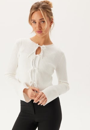 BUBBLEROOM Knitted Bow Cardigan Offwhite S