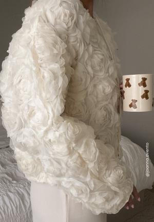 Bubbleroom Occasion Floral Short Jacket Cream S