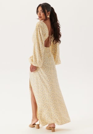 Bubbleroom Occasion Balloon Sleeve Wrap Gown Floral S