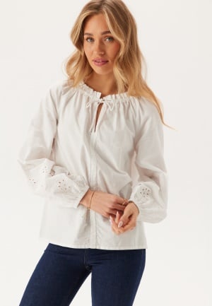 BUBBLEROOM Broderie Anglaise Tie Blouse  White S