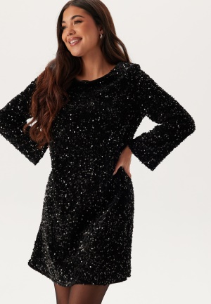 VILA Viaria L/S O-NECK OPEN BACK DR Black 38