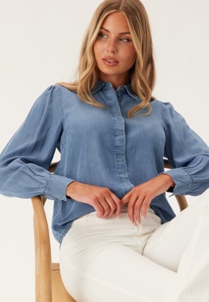 VILA Vigivani L/S PLACKET DENIM SHI Light Blue Denim 40