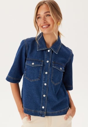 ONLY Onlbelle S/S SHIRT DNM  Dark Blue Denim L