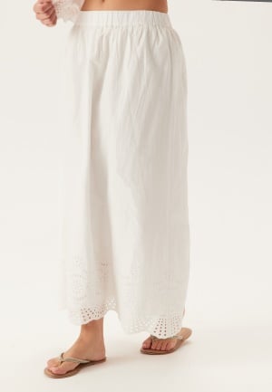 ONLY Onllou Life Emb Long Skirt Bright White S