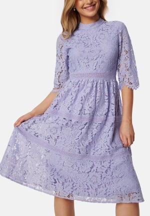 Happy Holly High Neck Lace Dress Light lavender 38