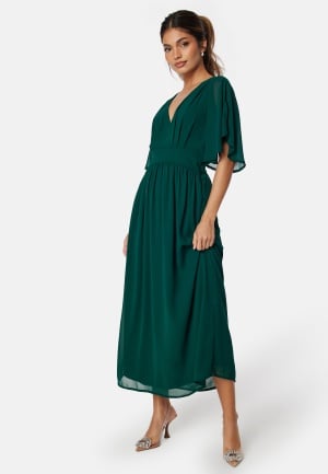 Bubbleroom Occasion Butterfly Sleeve Midi Dress Dark green 46