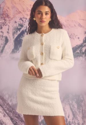 BUBBLEROOM Short Knitted Skirt Offwhite XL
