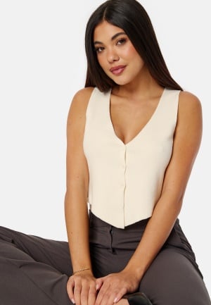 BUBBLEROOM Fine Knitted Vest Offwhite XL