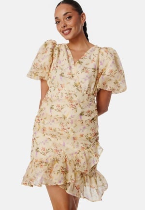 VERO MODA Vmphoebe 2/4 V-Neck short dress Beige/Patterned L