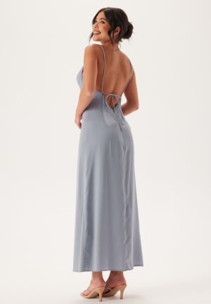 Bubbleroom Occasion Waterfall Satin Ankle dress Light blue 38