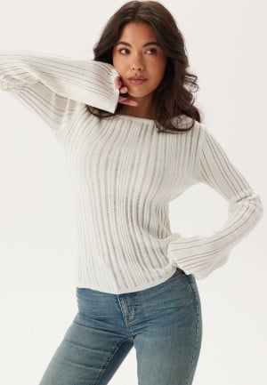 BUBBLEROOM Structure Knitted Top Offwhite M