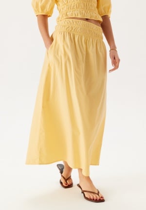 BUBBLEROOM Smock Waist Maxi Skirt Yellow M