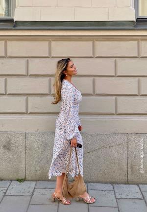 Happy Holly Structured Dress Offwhite/Patterned 40/42