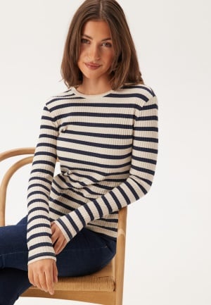 VILA Viamelie O-neck L/S TOP TOP TO Navy Blazer Stripes:birch L