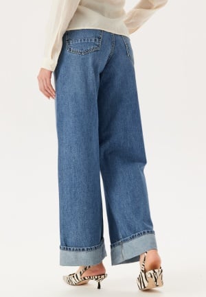 ONLY Onlhope Hw Wide Fold Up Dnm Medium Blue Denim 26/30