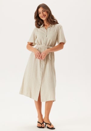 Pieces Pcpia 2/4 MIDI SHIRT DRESS  Birch Stripes:black XL