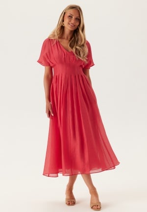 FOREVER NEW Francine V Neck Midi Dress Red 38(UK10)