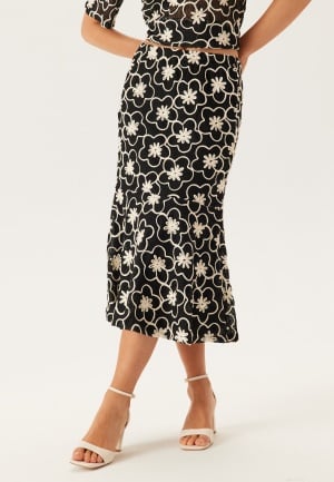 Object Collectors Item Objcalla Hw Midi Skirt  Black Detail:sandshell 38
