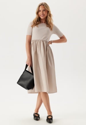 Pieces Pctonya Ss Midi Dress Silver Gray M