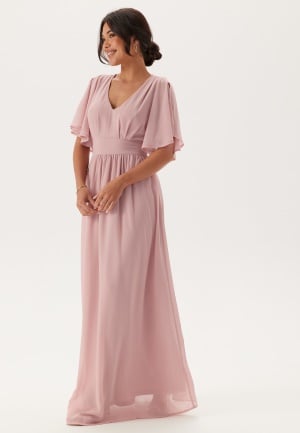 Bubbleroom Occasion Butterfly Sleeve Chiffon Gown Light pink 48